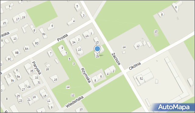 Grodzisk Mazowiecki, Zacisze, 1b, mapa Grodzisk Mazowiecki