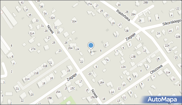 Grodzisk Mazowiecki, Zagaje, 8, mapa Grodzisk Mazowiecki