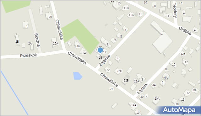 Grodzisk Mazowiecki, Zajęcza, 13, mapa Grodzisk Mazowiecki