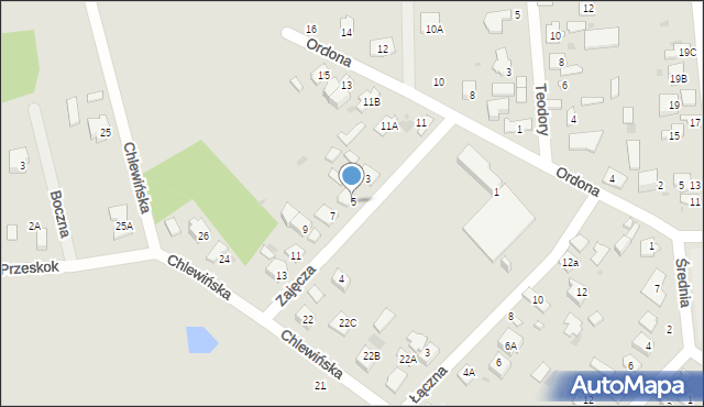 Grodzisk Mazowiecki, Zajęcza, 5, mapa Grodzisk Mazowiecki