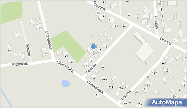 Grodzisk Mazowiecki, Zajęcza, 9, mapa Grodzisk Mazowiecki