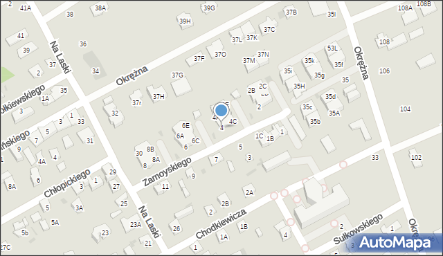 Grodzisk Mazowiecki, Zamoyskiego Jana, hetm., 4, mapa Grodzisk Mazowiecki