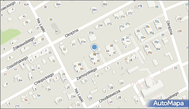 Grodzisk Mazowiecki, Zamoyskiego Jana, hetm., 6E, mapa Grodzisk Mazowiecki