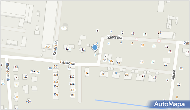 Grójec, Zatorska, 1, mapa Grójec