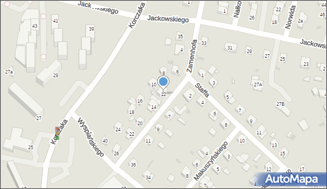 Grudziądz, Zamenhofa Ludwika, dr., 12, mapa Grudziądza
