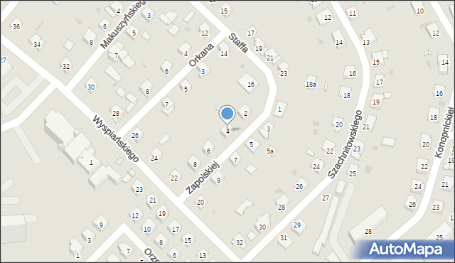 Grudziądz, Zapolskiej Gabrieli, 4, mapa Grudziądza