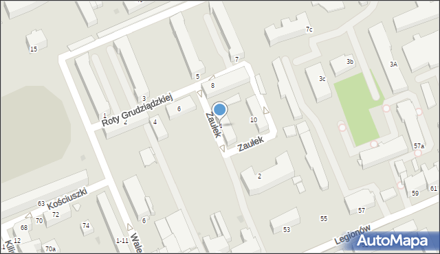 Grudziądz, Zaułek, 4, mapa Grudziądza