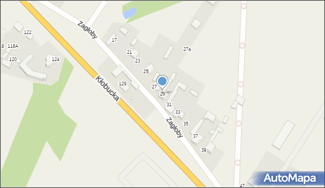 Gruszewnia, Zagłoby Jana Onufrego, 29, mapa Gruszewnia