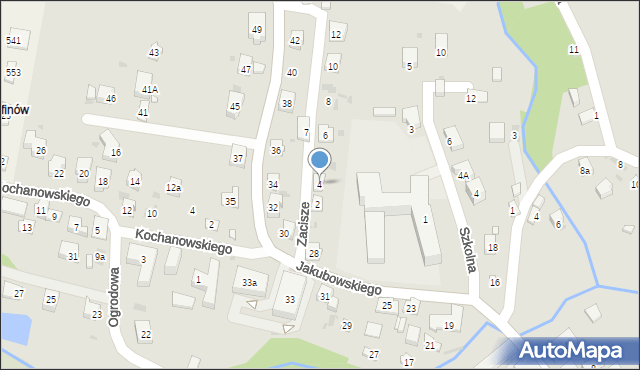 Grybów, Zacisze, 4, mapa Grybów