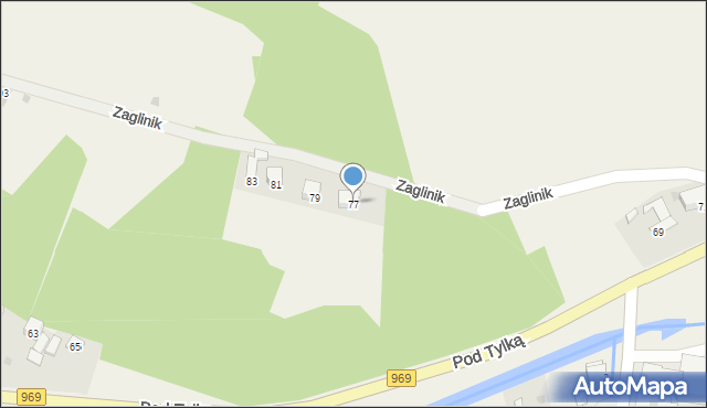 Grywałd, Zaglinik, 1, mapa Grywałd