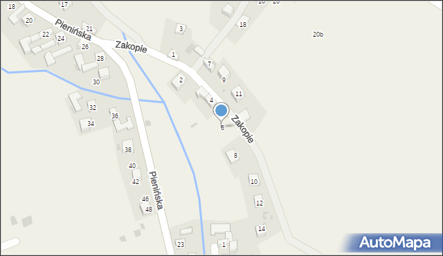 Grywałd, Zakopie, 6, mapa Grywałd