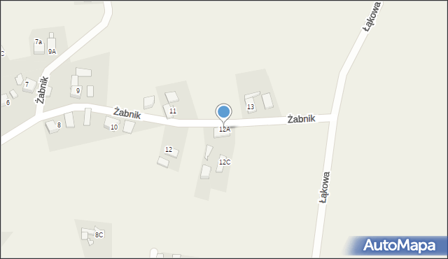 Grzegorzowice, Żabnik, 12A, mapa Grzegorzowice