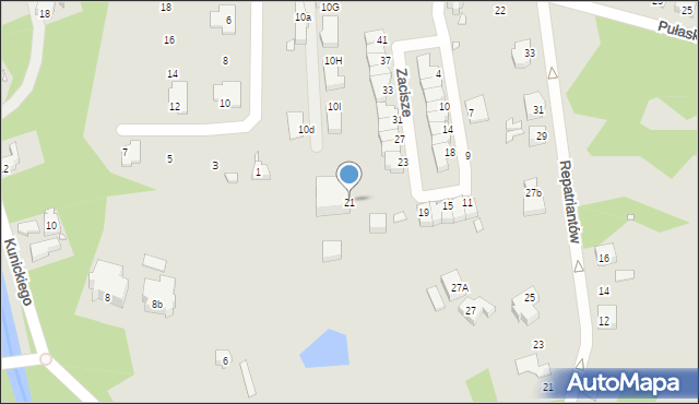 Gubin, Zacisze, 21, mapa Gubin