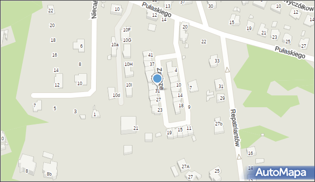 Gubin, Zacisze, 31, mapa Gubin
