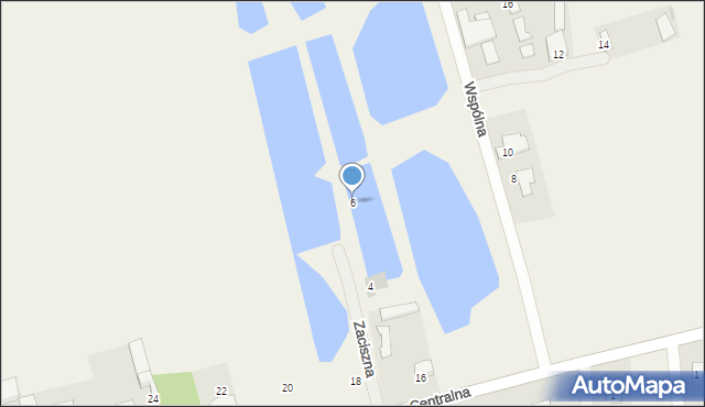 Gulczewo, Zaciszna, 6, mapa Gulczewo