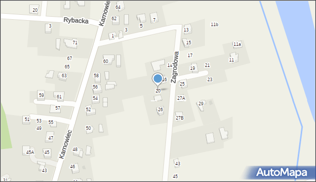 Hażlach, Zagrodowa, 20, mapa Hażlach