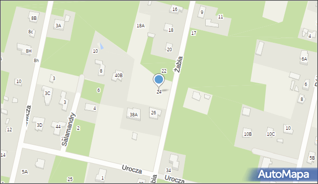 Henryków-Urocze, Żabia, 24, mapa Henryków-Urocze