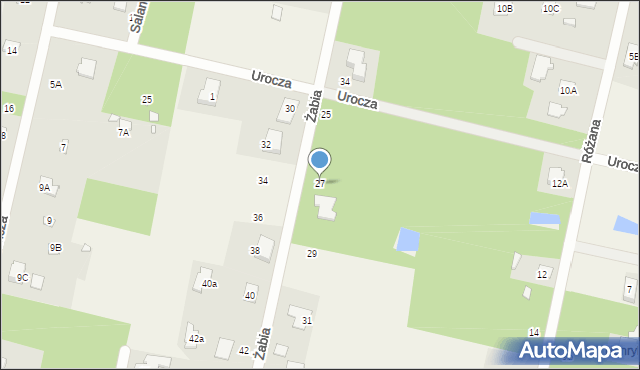 Henryków-Urocze, Żabia, 27, mapa Henryków-Urocze