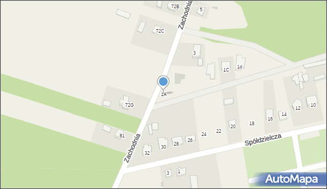 Huta-Dąbrowa, Zachodnia, 1A, mapa Huta-Dąbrowa