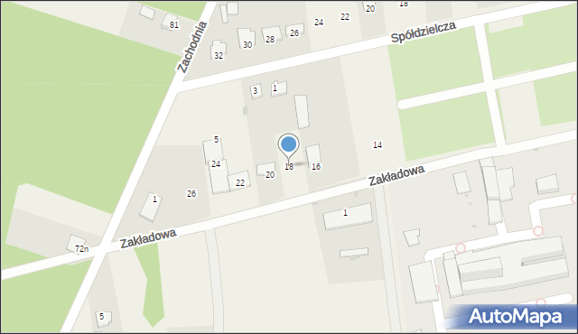 Huta-Dąbrowa, Zakładowa, 18, mapa Huta-Dąbrowa