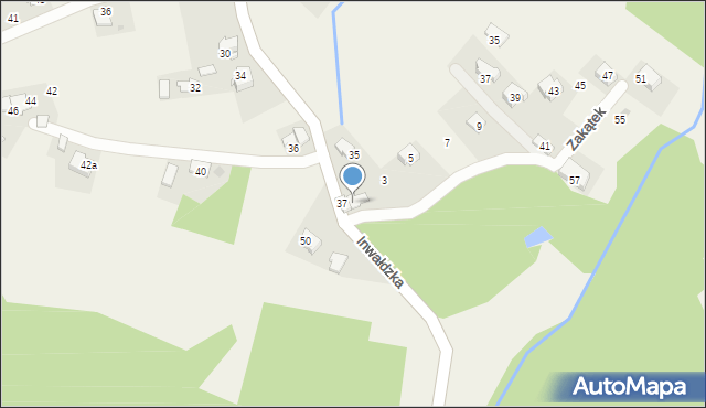 Inwałd, Zakątek, 1, mapa Inwałd