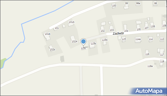 Iwonicz, Zadwór, 115c, mapa Iwonicz