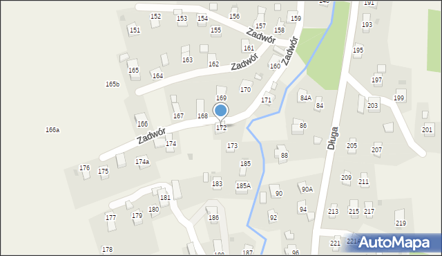 Iwonicz, Zadwór, 172, mapa Iwonicz