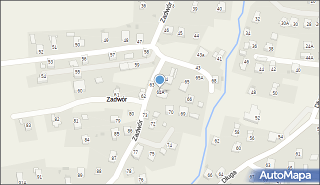 Iwonicz, Zadwór, 64A, mapa Iwonicz