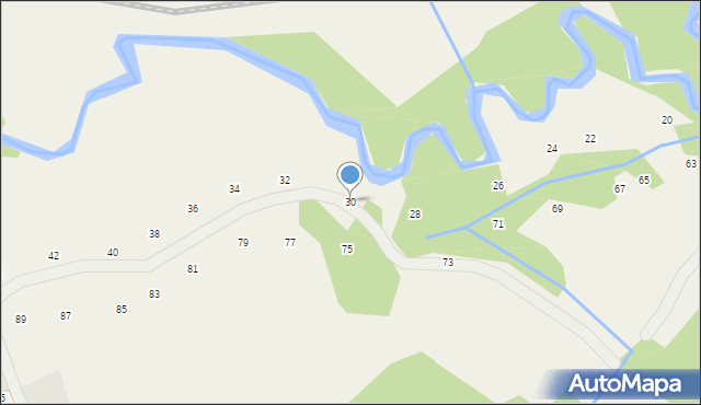 Izdebnik, Zarzeczna, 30, mapa Izdebnik