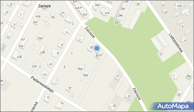 Jabłonna, Zacisze, 33, mapa Jabłonna