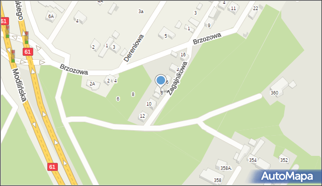 Jabłonna, Zagajnikowa, 8, mapa Jabłonna