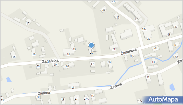 Jabłonów, Żagańska, 20, mapa Jabłonów