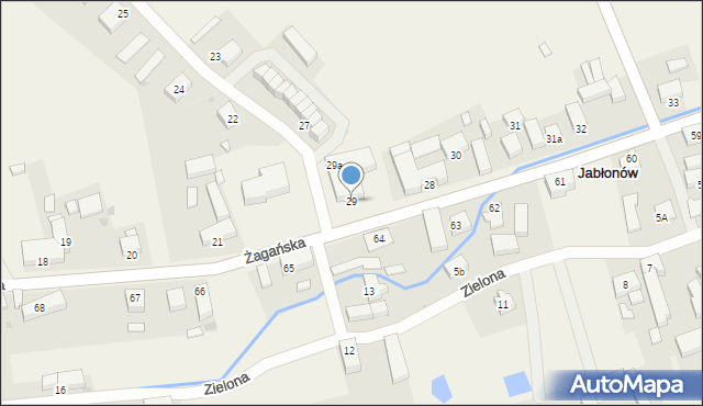 Jabłonów, Żagańska, 29, mapa Jabłonów
