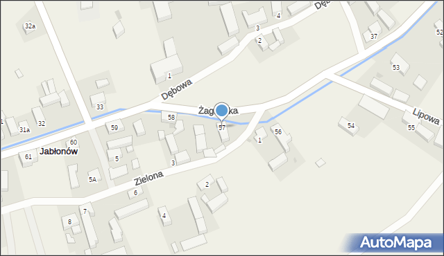 Jabłonów, Żagańska, 57, mapa Jabłonów
