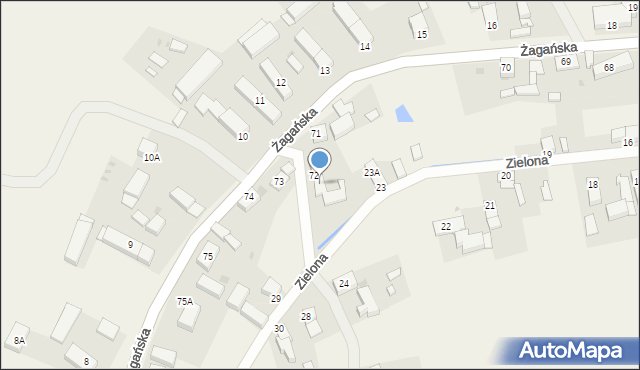 Jabłonów, Żagańska, 72A, mapa Jabłonów