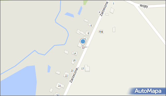 Jadów, Zarzeczna, 12, mapa Jadów