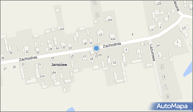 Janiszew, Zachodnia, 11, mapa Janiszew