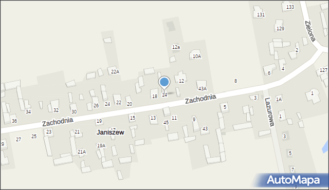 Janiszew, Zachodnia, 14, mapa Janiszew