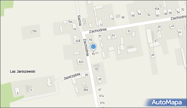 Janiszew, Zachodnia, 61, mapa Janiszew