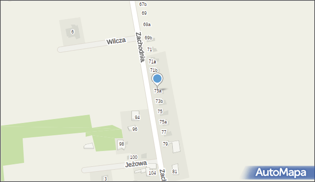 Janiszew, Zachodnia, 73a, mapa Janiszew