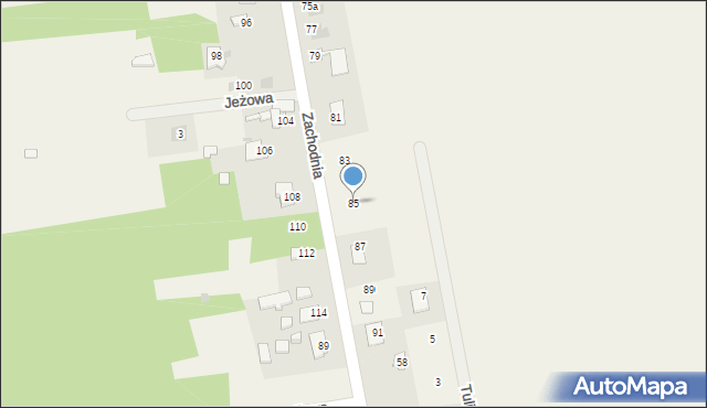 Janiszew, Zachodnia, 85, mapa Janiszew