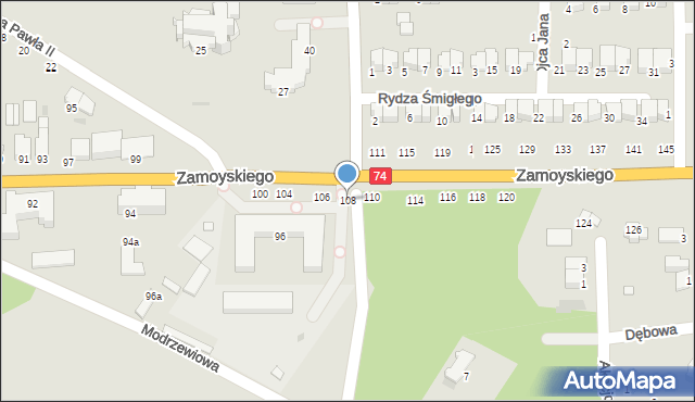 Janów Lubelski, Zamoyskiego Jana, hetm., 108, mapa Janów Lubelski