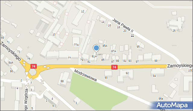 Janów Lubelski, Zamoyskiego Jana, hetm., 83A, mapa Janów Lubelski
