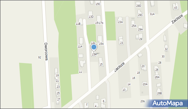 Janówek Pierwszy, Zacisze, 13A, mapa Janówek Pierwszy