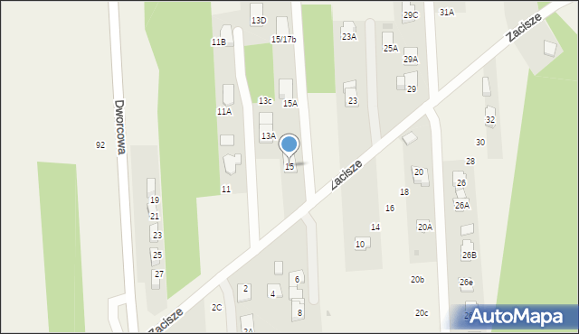 Janówek Pierwszy, Zacisze, 15, mapa Janówek Pierwszy