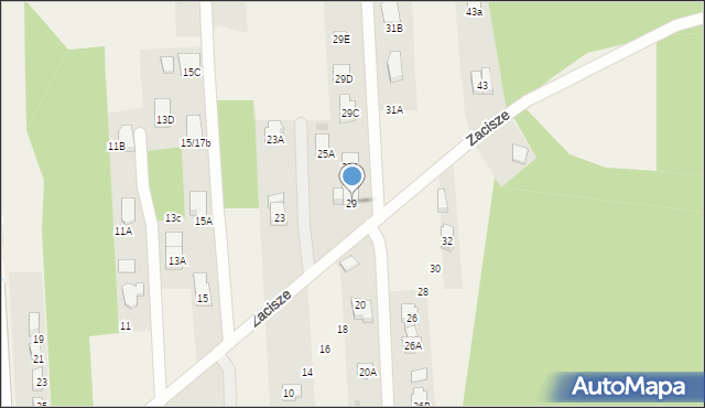 Janówek Pierwszy, Zacisze, 29, mapa Janówek Pierwszy