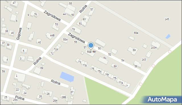 Jarocin, Zagrodowa, 59b, mapa Jarocin