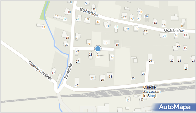 Jasienica, Zawilców, 21, mapa Jasienica