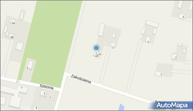 Jasieniec, Zakościelna, 1a, mapa Jasieniec