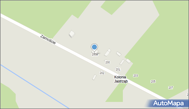 Jastrząb, Zamoście, 200a, mapa Jastrząb